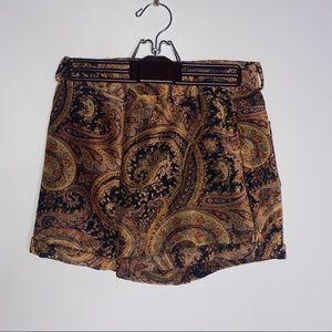 minkpink brown paisley design corduroy shorts!